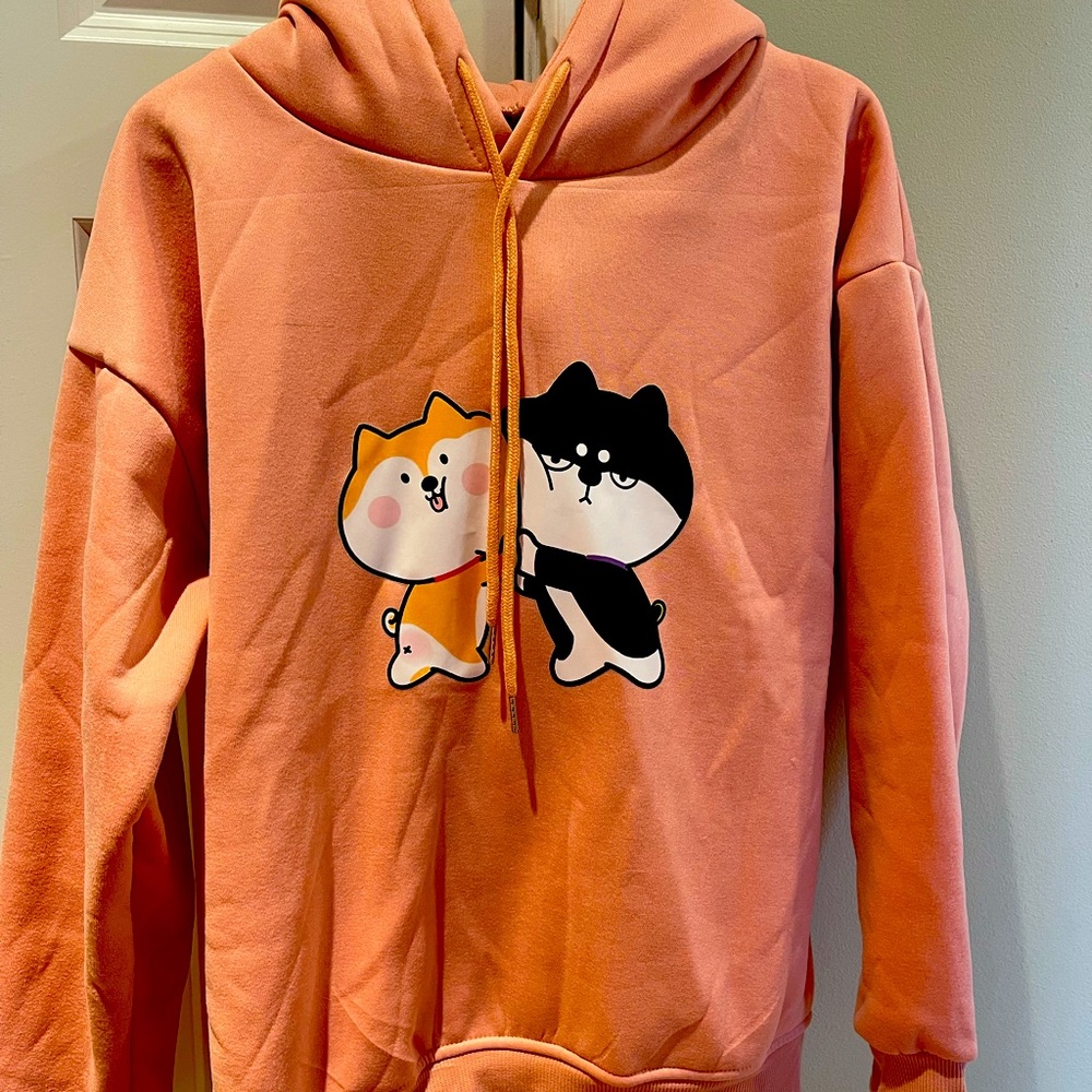 Two Japanese Cartoon Shiba Sweatshirt Hoodies
